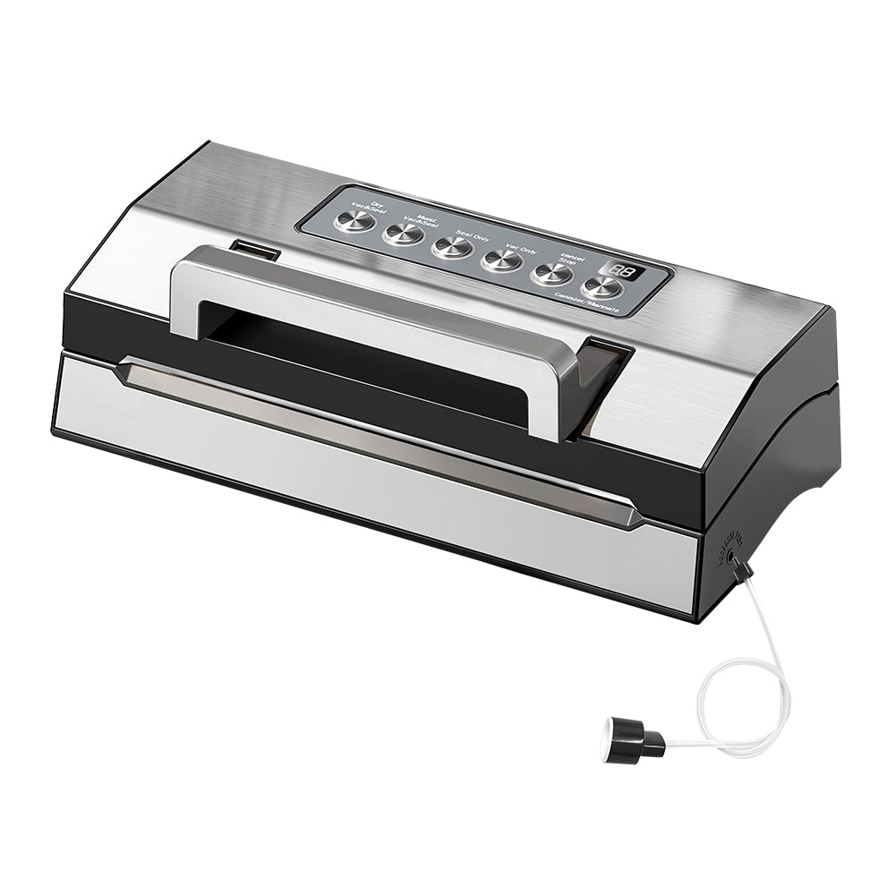 Upgraded Stainless Steel Vacuum Sealer with Double Heat Seal & Cutter