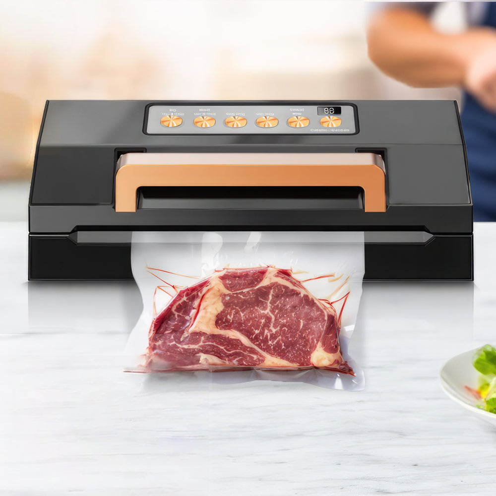 Upgraded Stainless Steel Vacuum Sealer with Double Heat Seal & Cutter