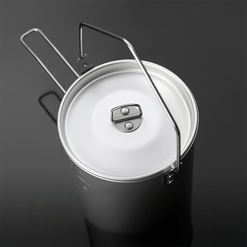 Camping Pot Aluminum with Detachable Handle Backpack Bushcraft Gear Campfire Cooking Equipment Self locking Handle