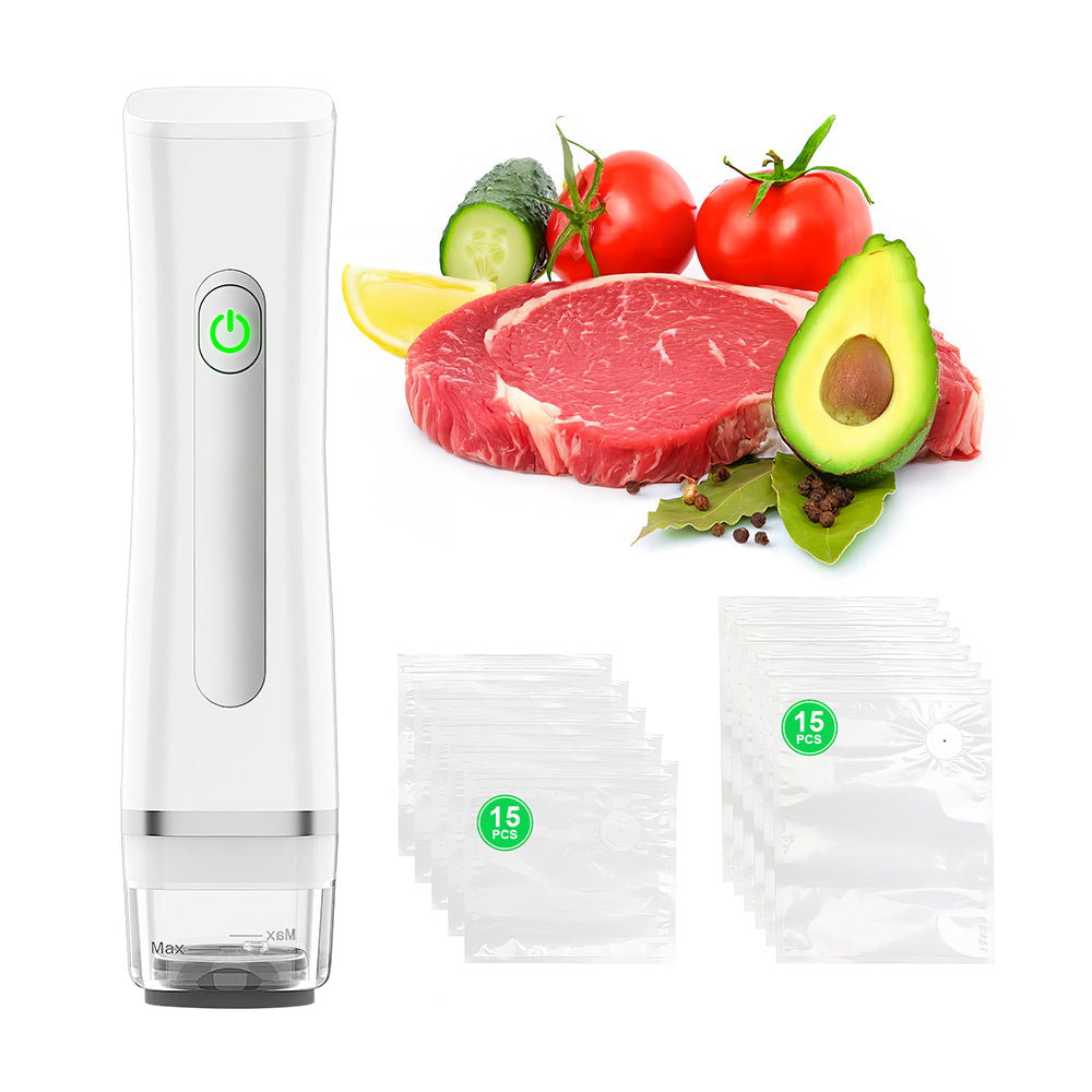 Handheld Vacuum Sealer with Visible Water Tank & 30 Reusable Bags