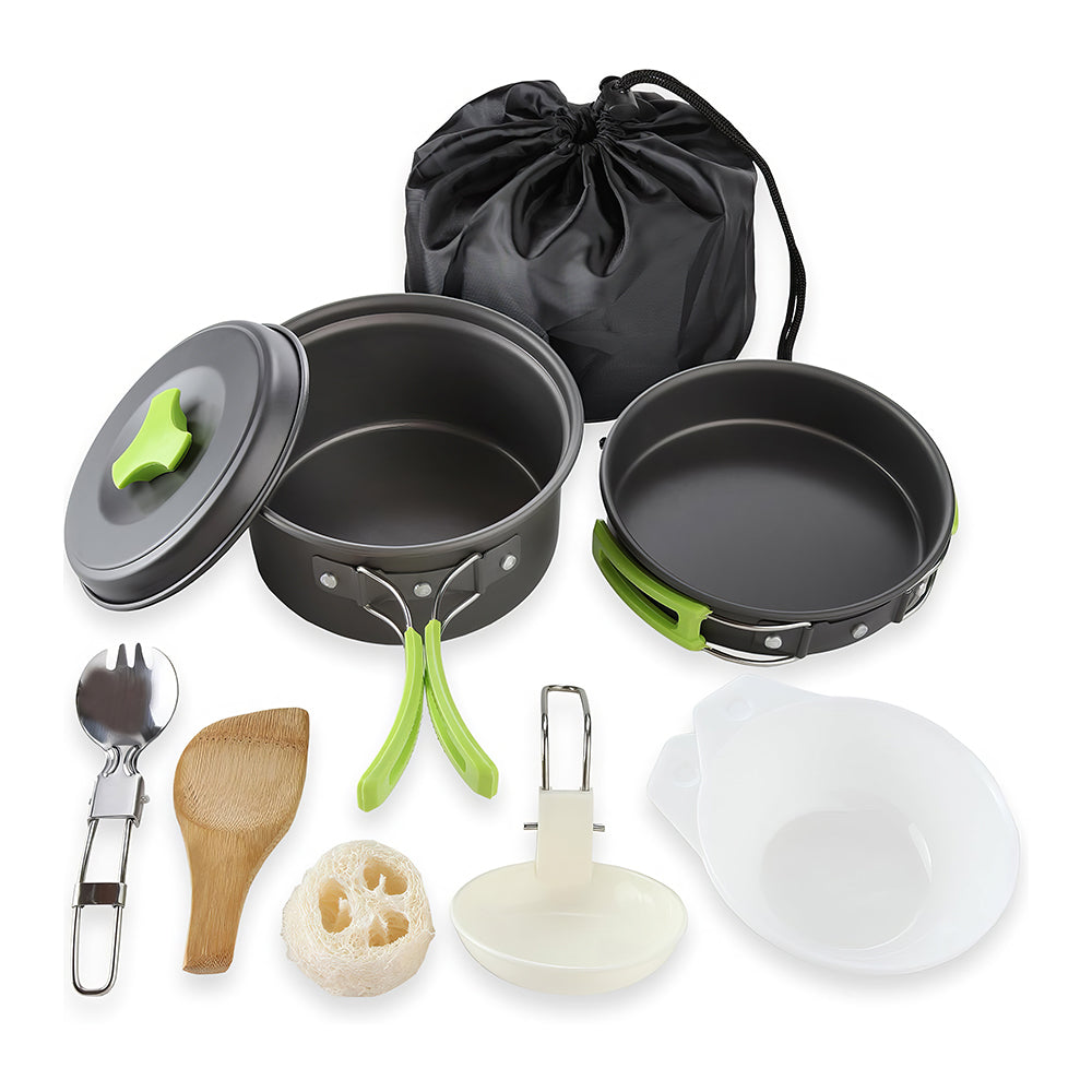 Camping Cookware Mess Kit for Backpacking Gear Camping Cooking Set Camping Pots and Pans Set Backpacking Stove Portable Stove Compatible