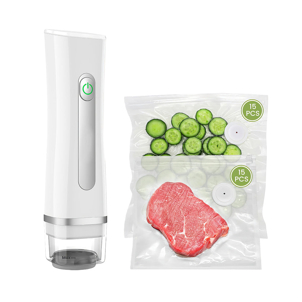Handheld Vacuum Sealer with Visible Water Tank & 30 Reusable Bags