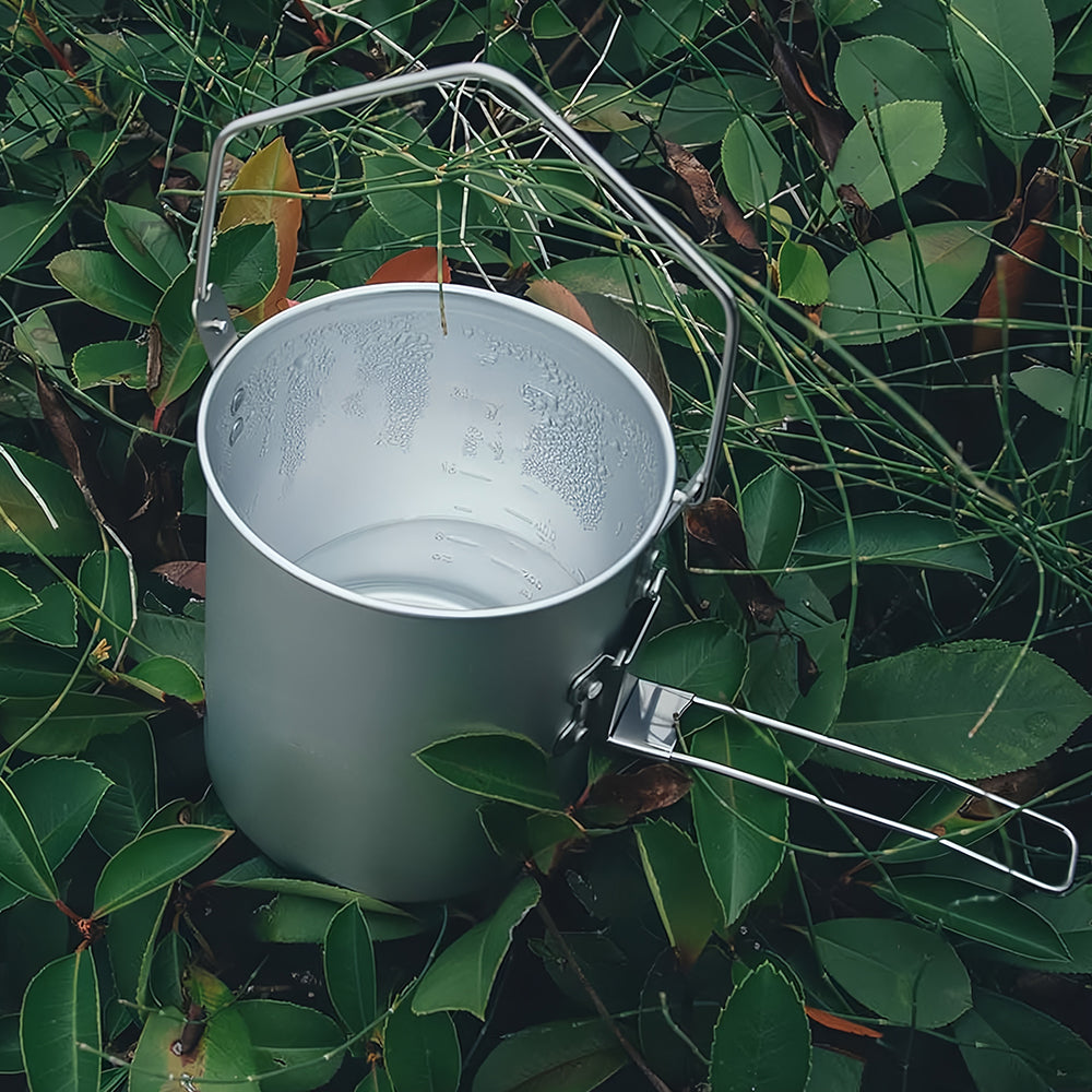 Camping Pot Aluminum with Detachable Handle Backpack Bushcraft Gear Campfire Cooking Equipment Self locking Handle