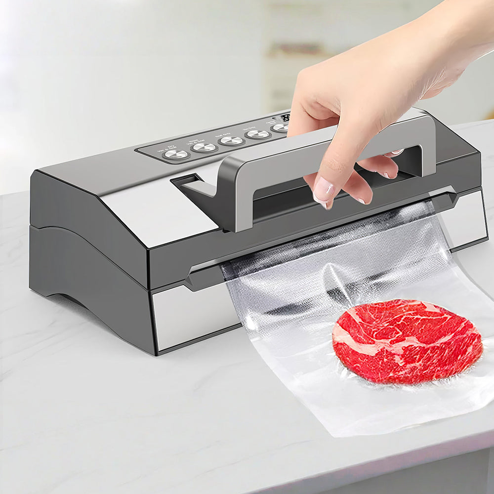 Upgraded Stainless Steel Vacuum Sealer with Double Heat Seal & Cutter